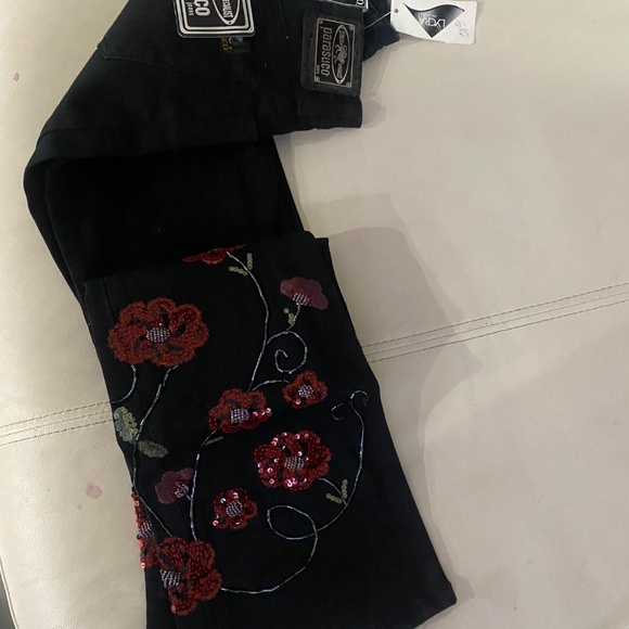 Ladies Vintage Embellished Black Parasuco Jeans Sz 26 - Picture 6 of 14